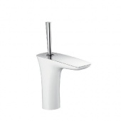 Смеситель для раковины Hansgrohe PuraVida 110 мм (в комплекте Push-Open)15070400 белый/хром Смеситель для раковины Hansgrohe PuraVida 110 мм (в комплекте Push-Open)15070400 белый/хром
